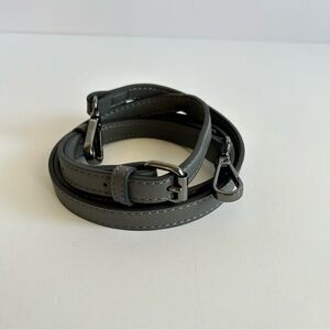 Gray Leather Strap with Silver Hardware